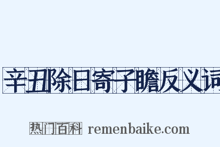 辛丑除日寄子瞻反义词是什么意思的图片